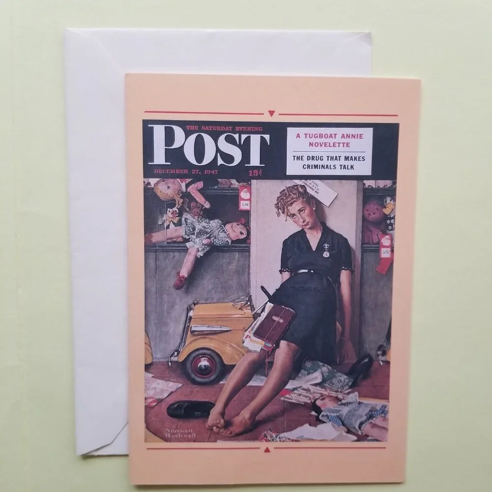 2 Norman Rockwell Greeting Cards with envelopes